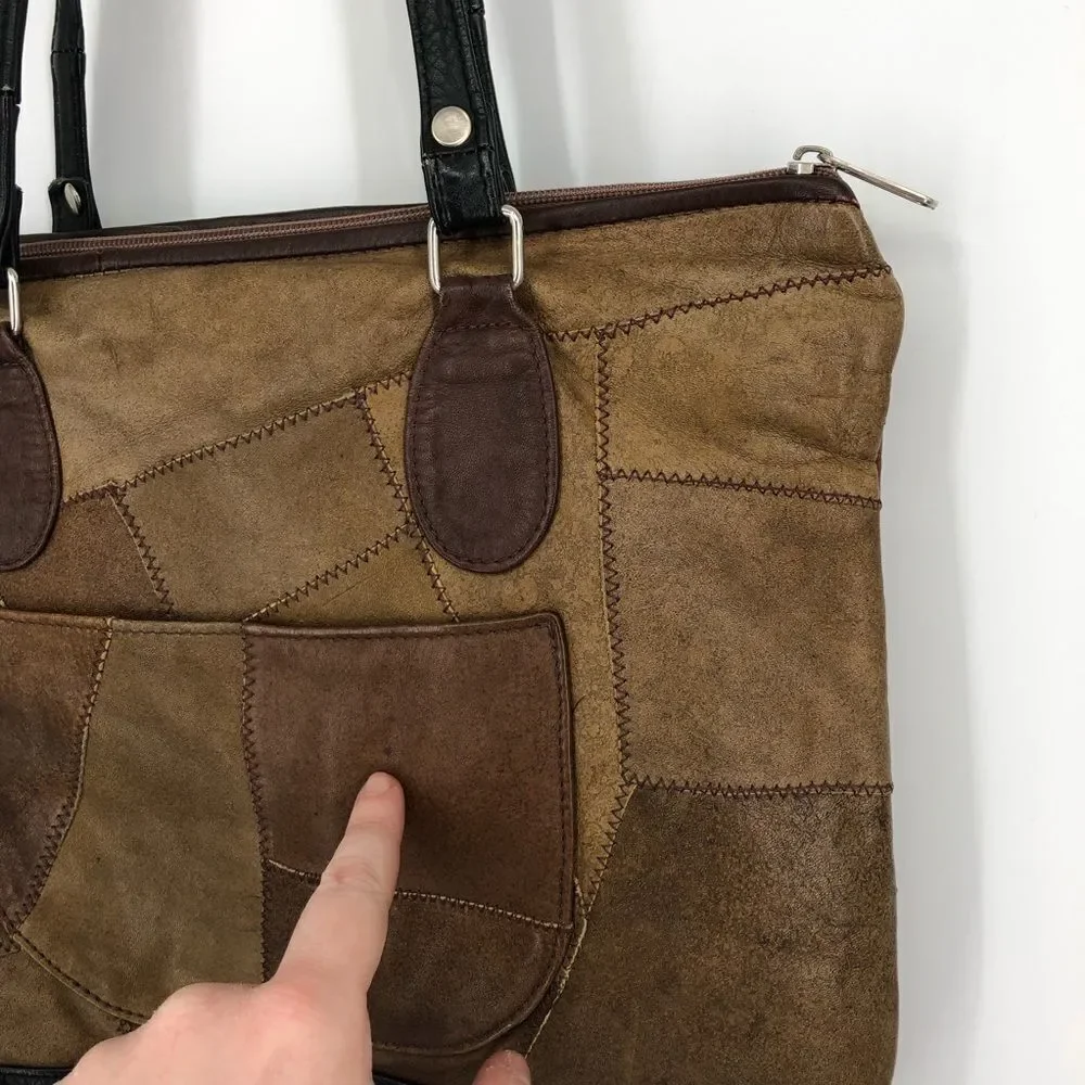 ‎Faux Leather Multicolored Patchwork Purse